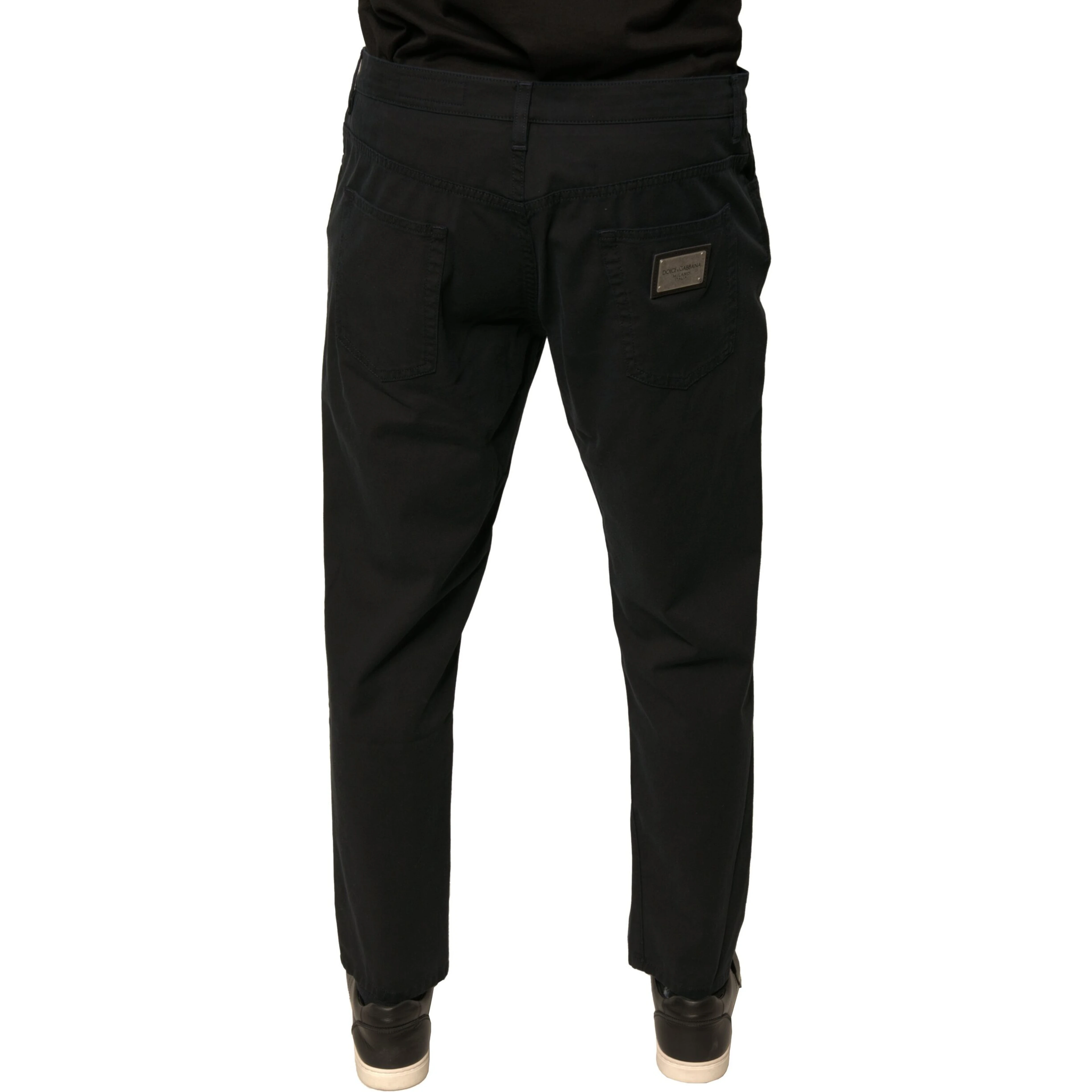 Black Logo Cotton Stretch Skinny Denim Jeans