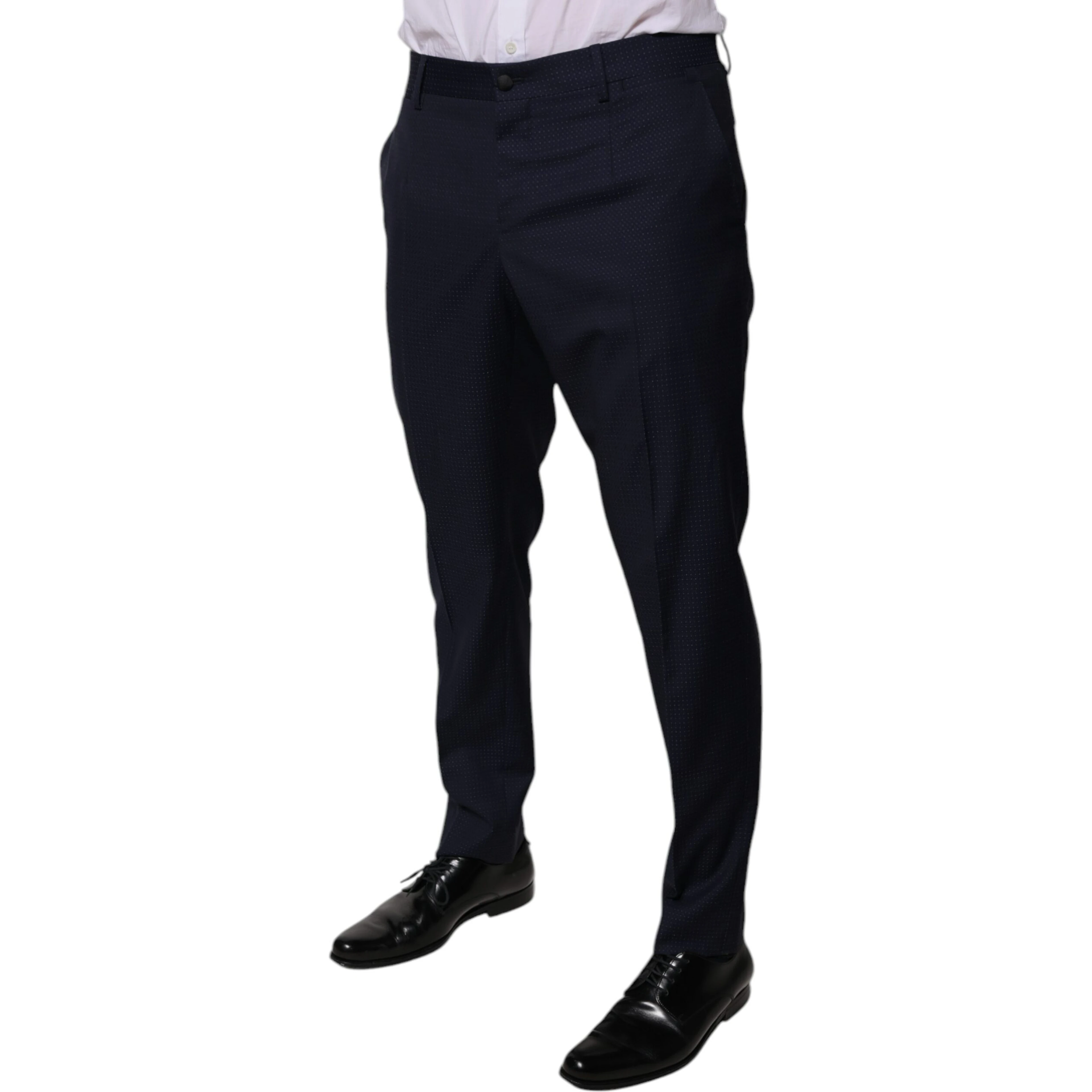 Dark Blue Cotton Men Dress Pants