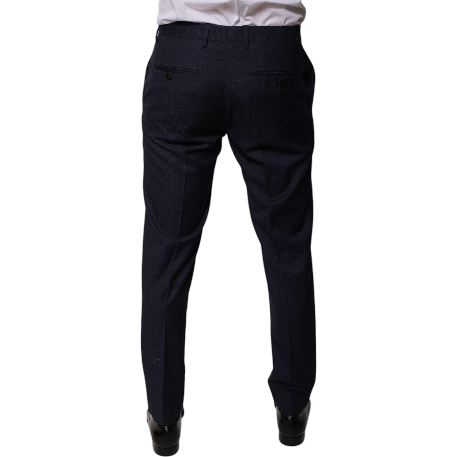 Dark Blue Cotton Men Dress Pants