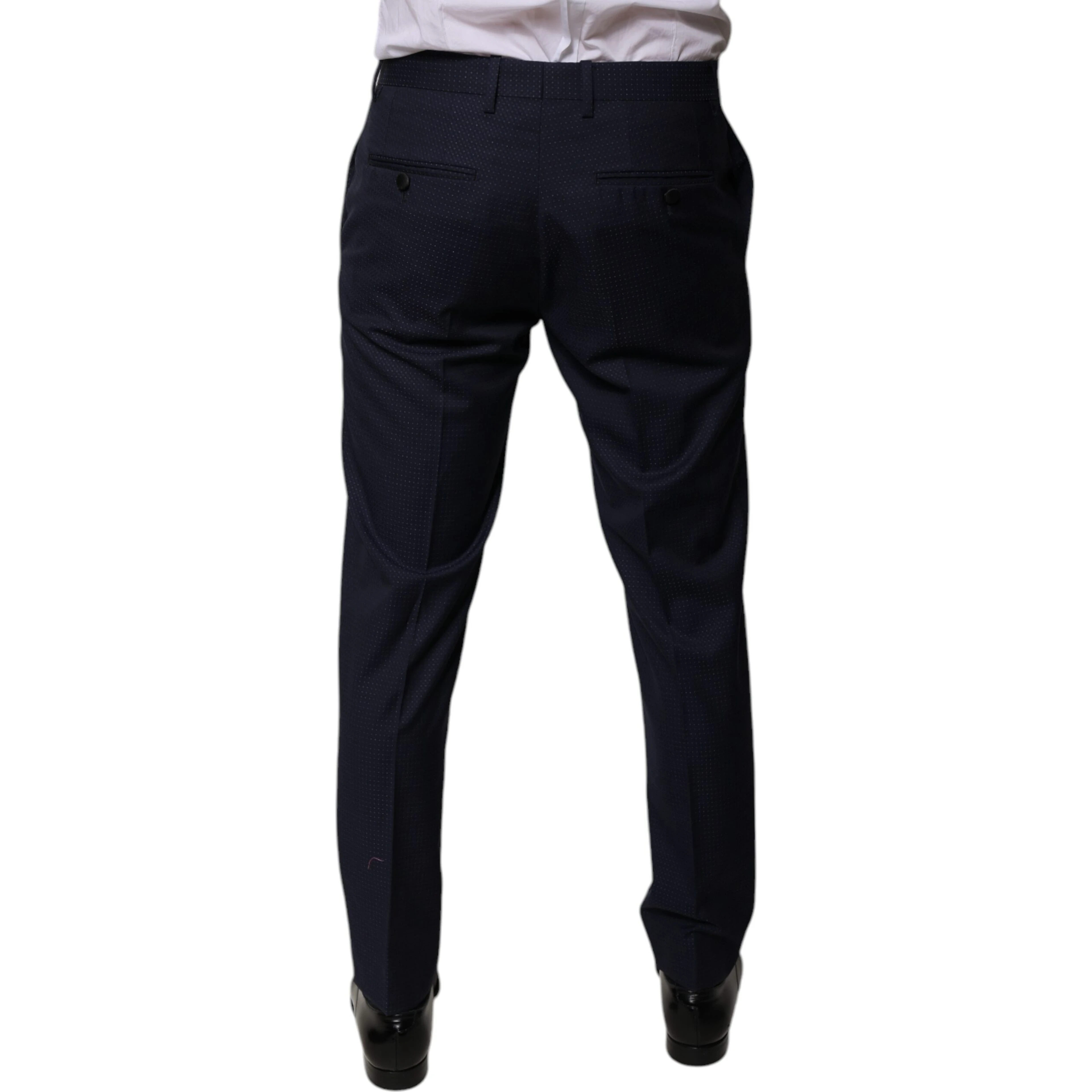 Dark Blue Cotton Men Dress Pants