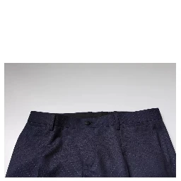 Dark Blue Cotton Men Dress Pants