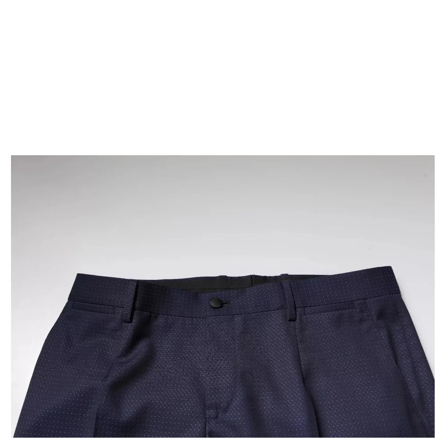 Dark Blue Cotton Men Dress Pants