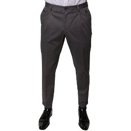 Dark Gray Mid Waist Dress Pants