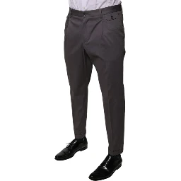 Dark Gray Mid Waist Dress Pants