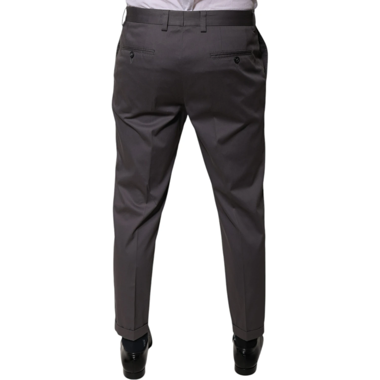 Dark Gray Mid Waist Dress Pants