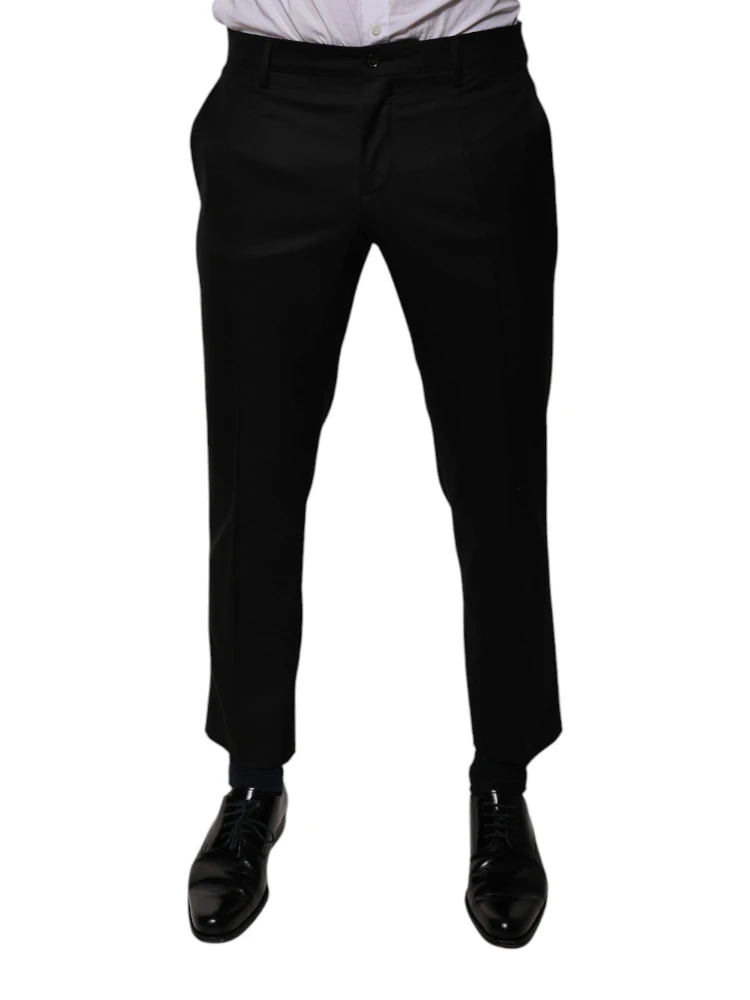 Black Wool Tapered Formal Dress Pants alternative