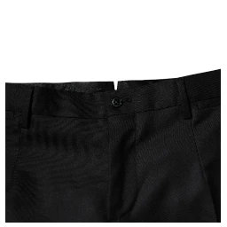 Black Wool Tapered Formal Dress Pants