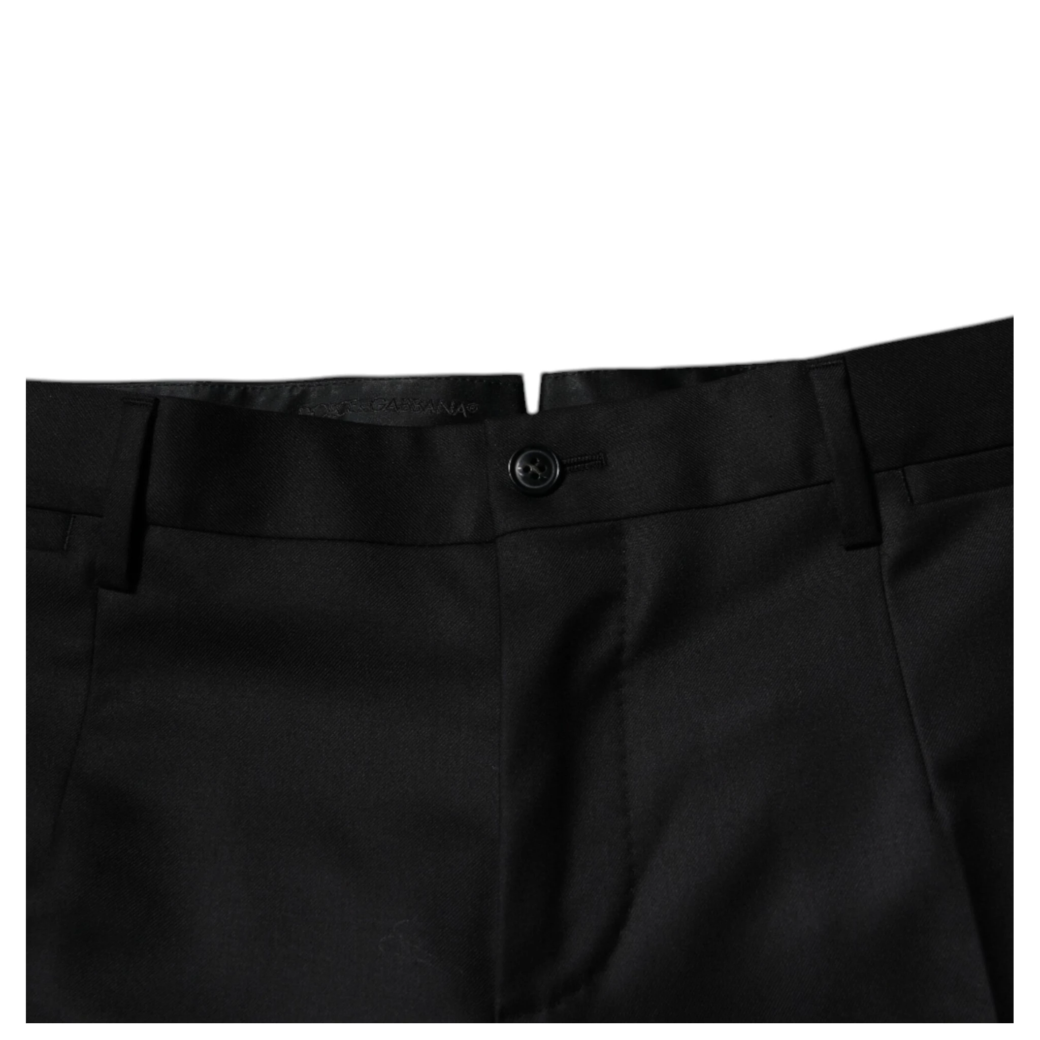 Black Wool Tapered Formal Dress Pants