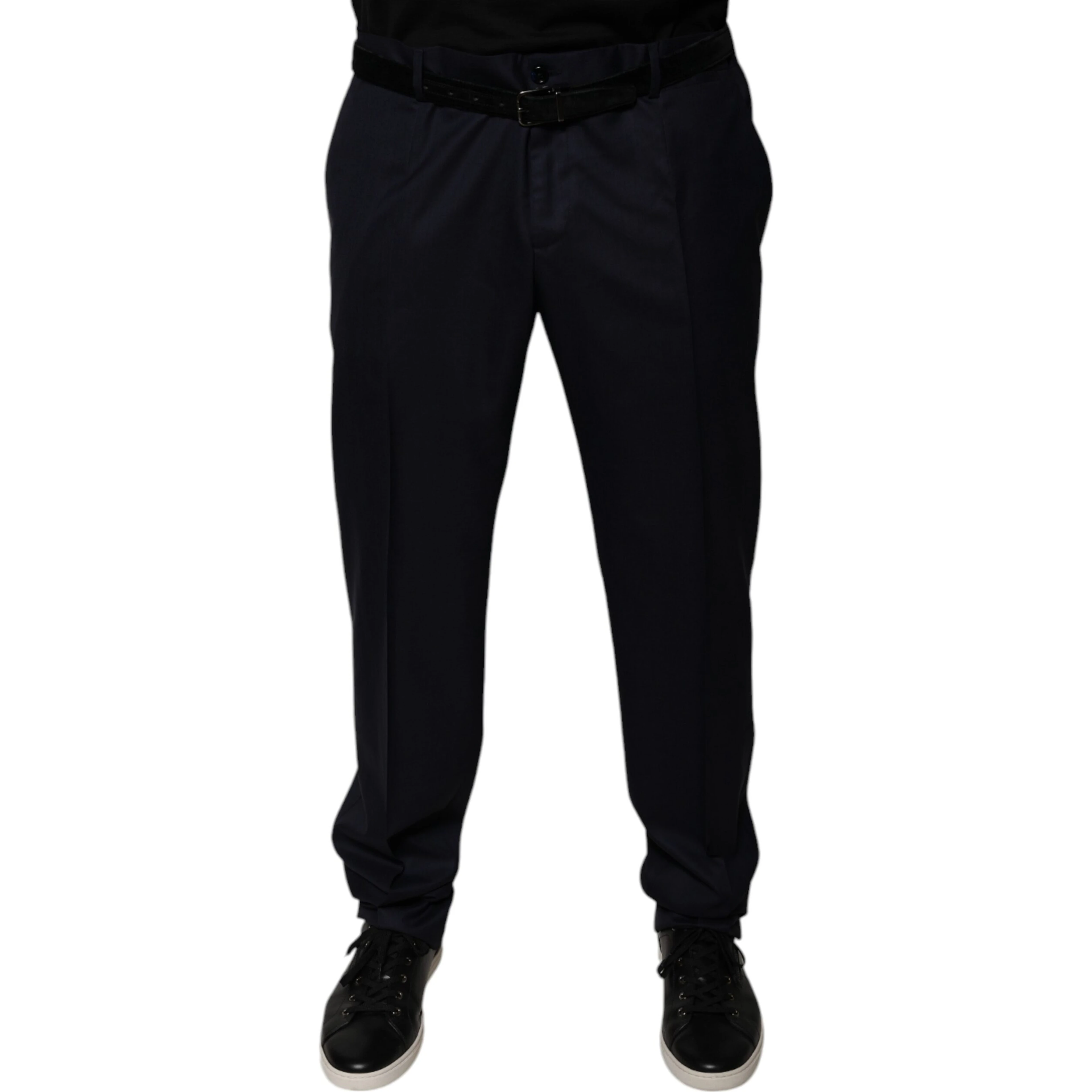 Dark Blue Tapered Formal Dress Pants