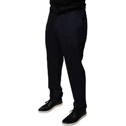 Dark Blue Tapered Formal Dress Pants