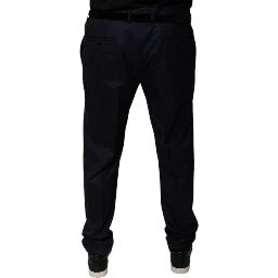 Dark Blue Tapered Formal Dress Pants