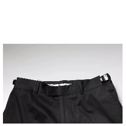 Black Cotton Tapered Formal Dress Pants