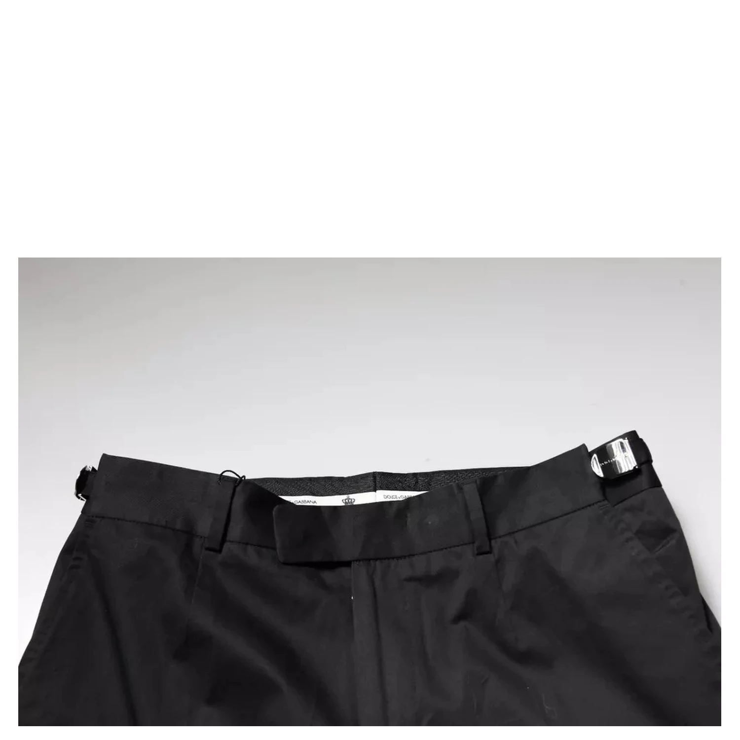 Black Cotton Tapered Formal Dress Pants