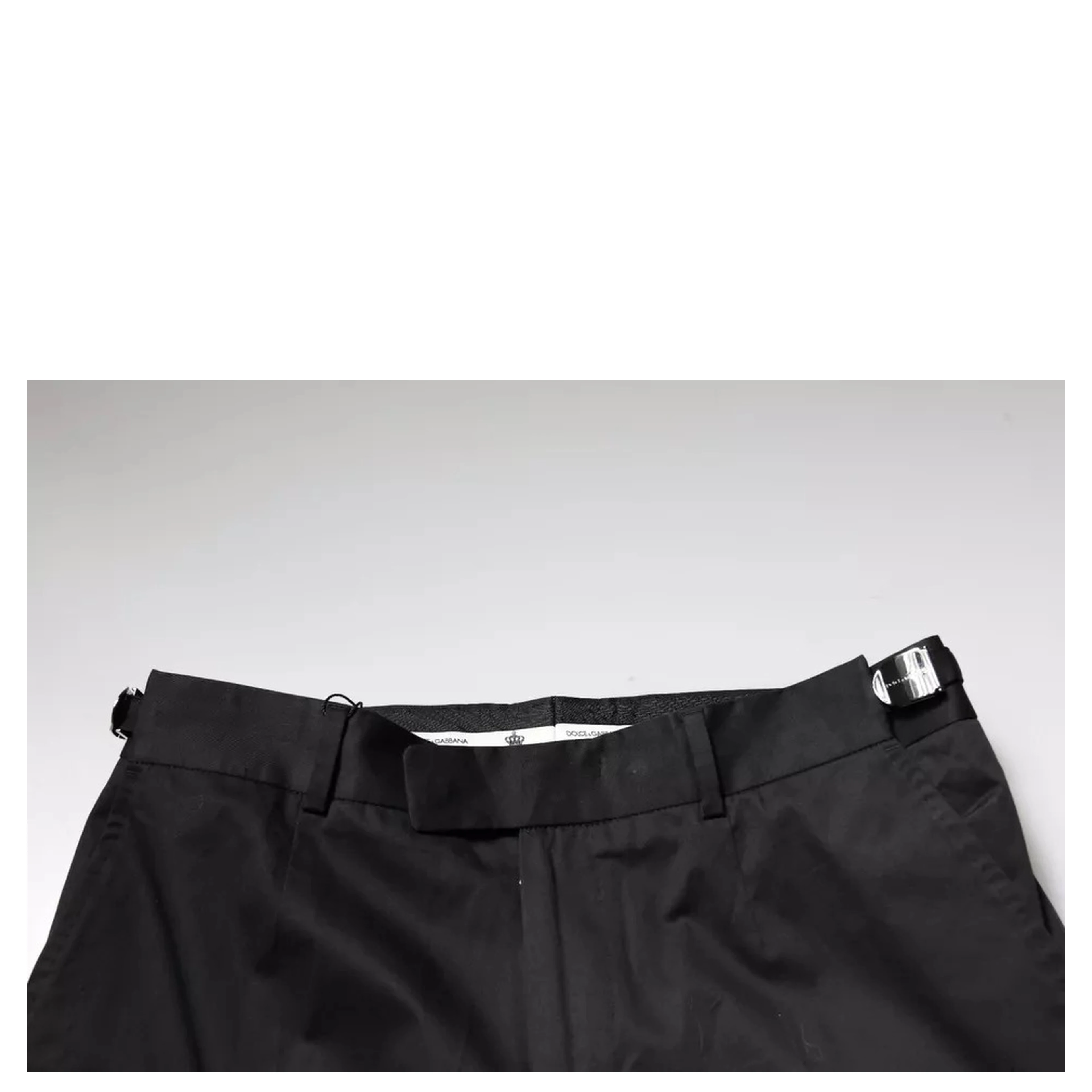 Black Cotton Tapered Formal Dress Pants