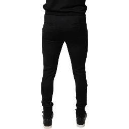 Black Horseshoe Embellished Wool Slim Fit Pants