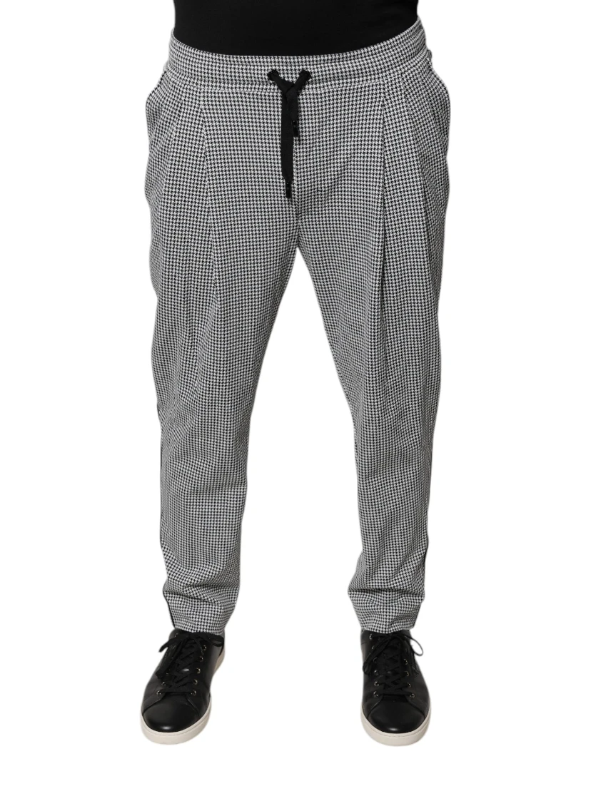 Black White Houndstooth Skinny Dress Pants