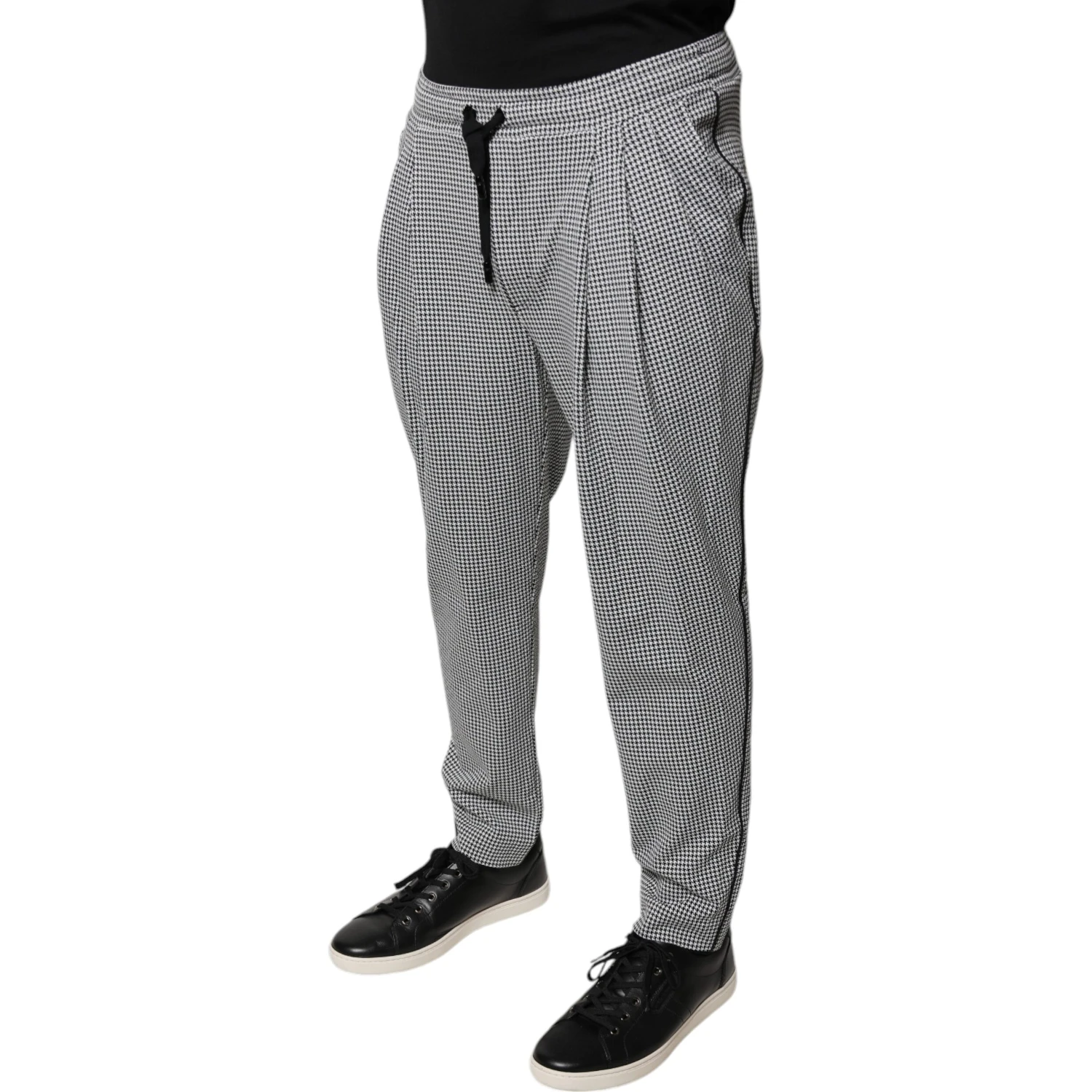 Black White Houndstooth Skinny Dress Pants
