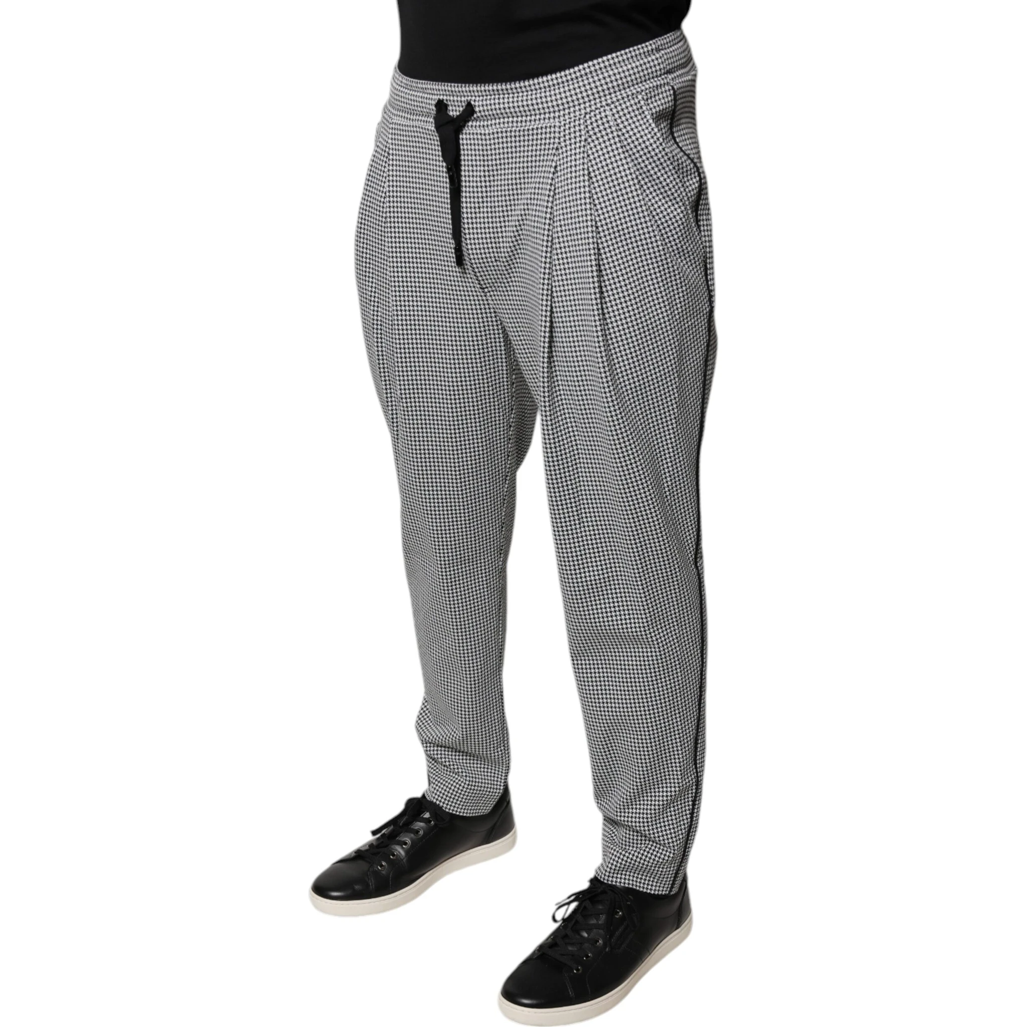 Black White Houndstooth Skinny Dress Pants