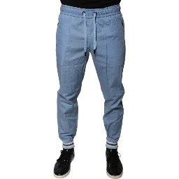 Blue Cotton Jogger Sweatpants Pants