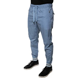 Blue Cotton Jogger Sweatpants Pants