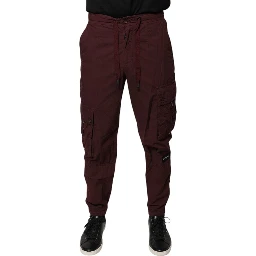 Bordeaux Cotton Cargo Jogger Sweatpants Pants
