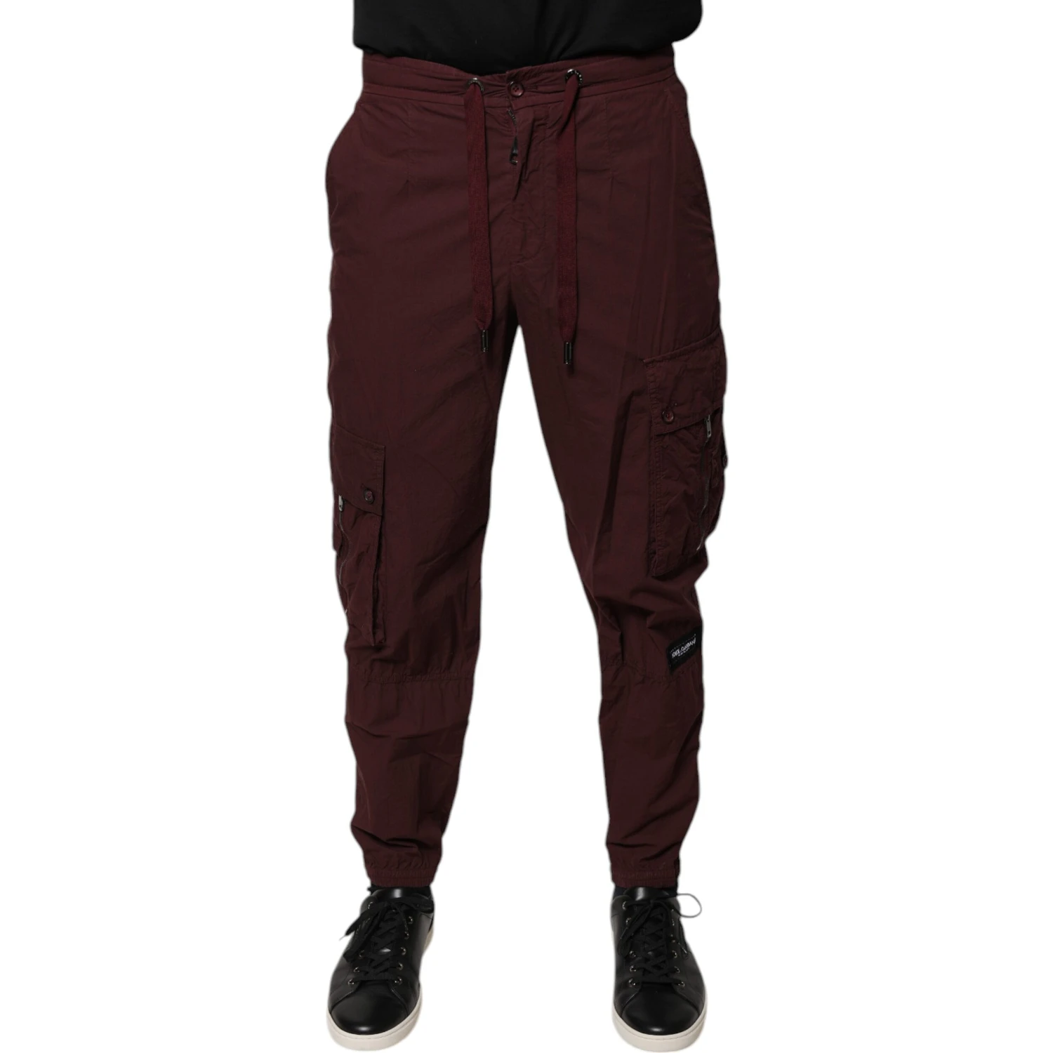 Bordeaux Cotton Cargo Jogger Sweatpants Pants