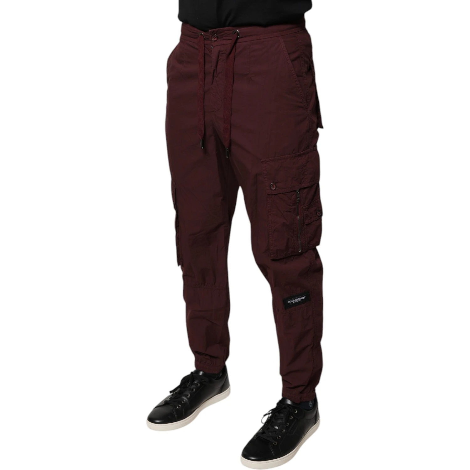 Bordeaux Cotton Cargo Jogger Sweatpants Pants
