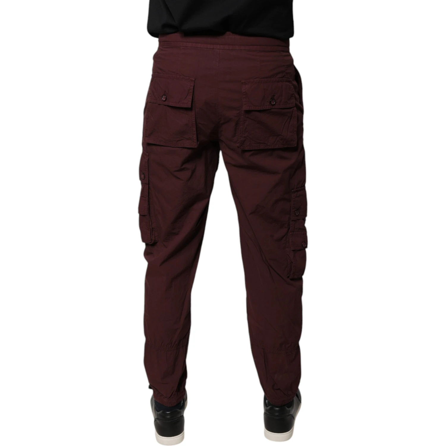 Bordeaux Cotton Cargo Jogger Sweatpants Pants