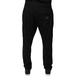 Black Stripes Viscose Skinny Dress Pants