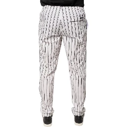 White Stripes Cotton Skinny Dress Pants