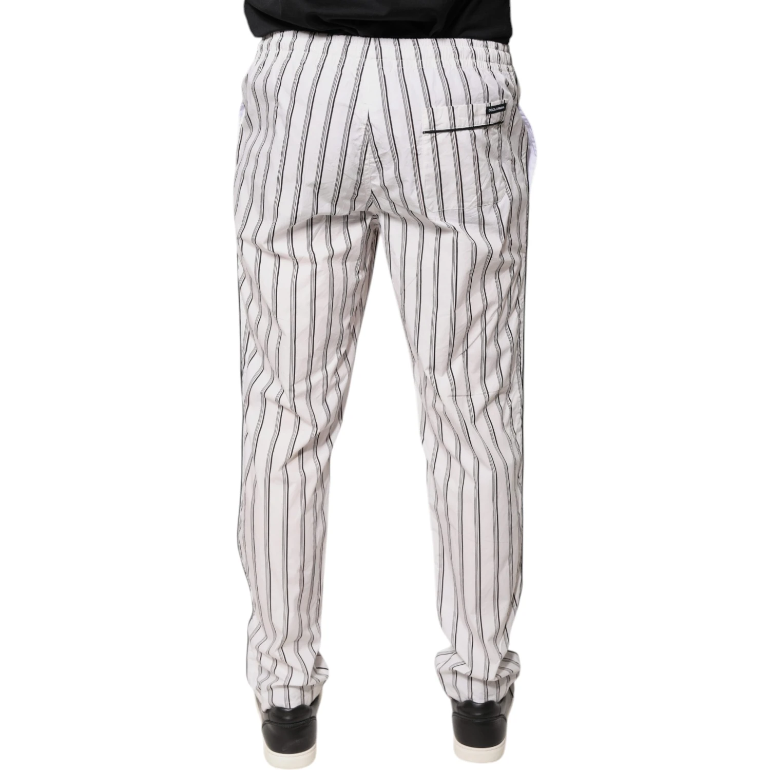 White Stripes Cotton Skinny Dress Pants