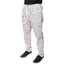 White Stripes Cotton Skinny Dress Pants