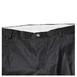 Black Wool Tapered Formal Dress Pants