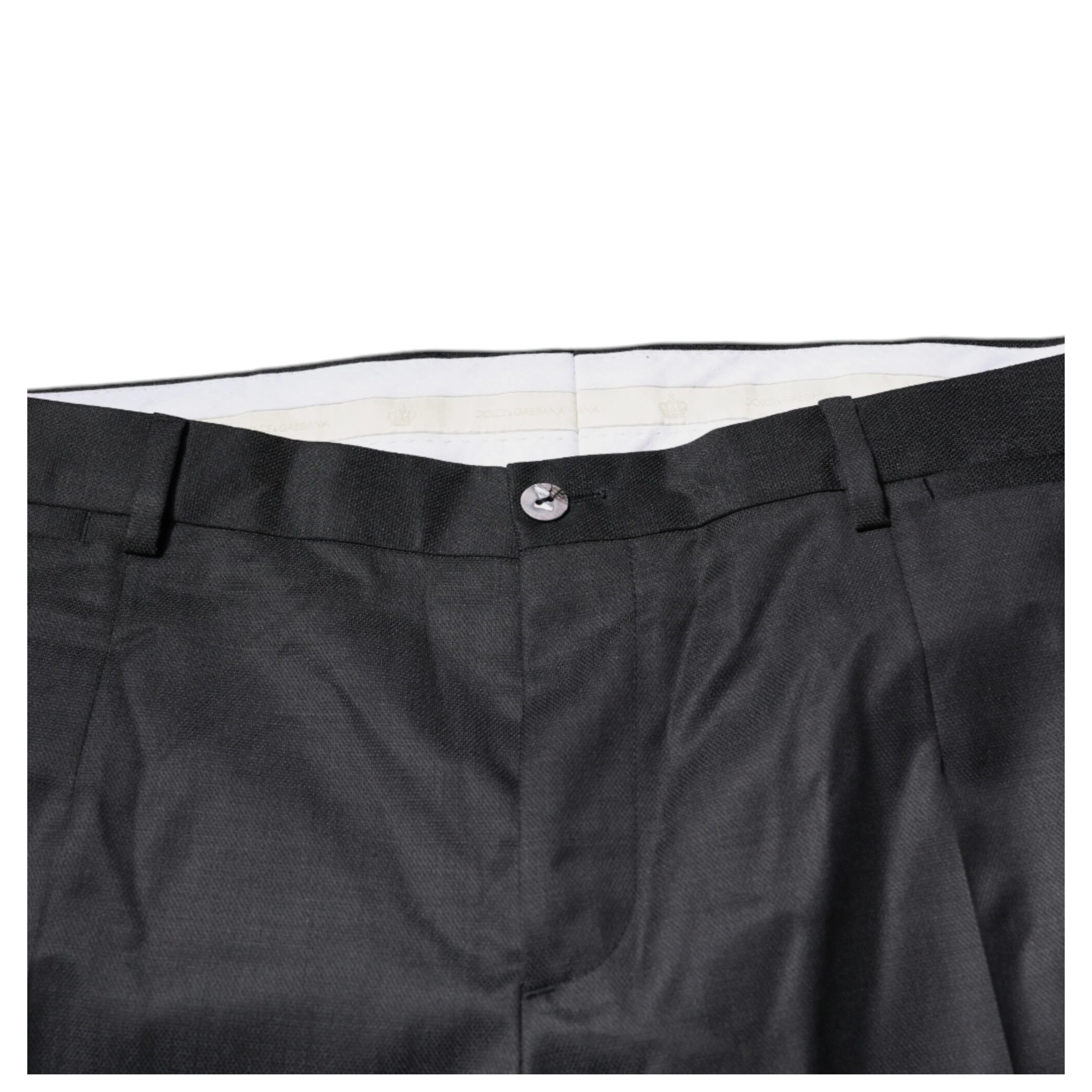 Black Wool Tapered Formal Dress Pants