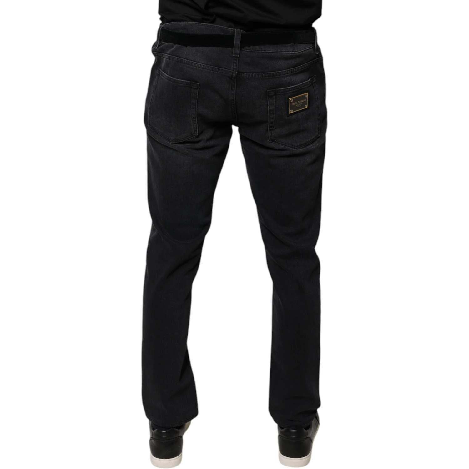 Black Logo Cotton Stretch Skinny Denim Jeans
