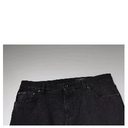 Black Logo Cotton Stretch Skinny Denim Jeans