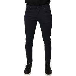 Black Logo Cotton Stretch Skinny Denim Jeans