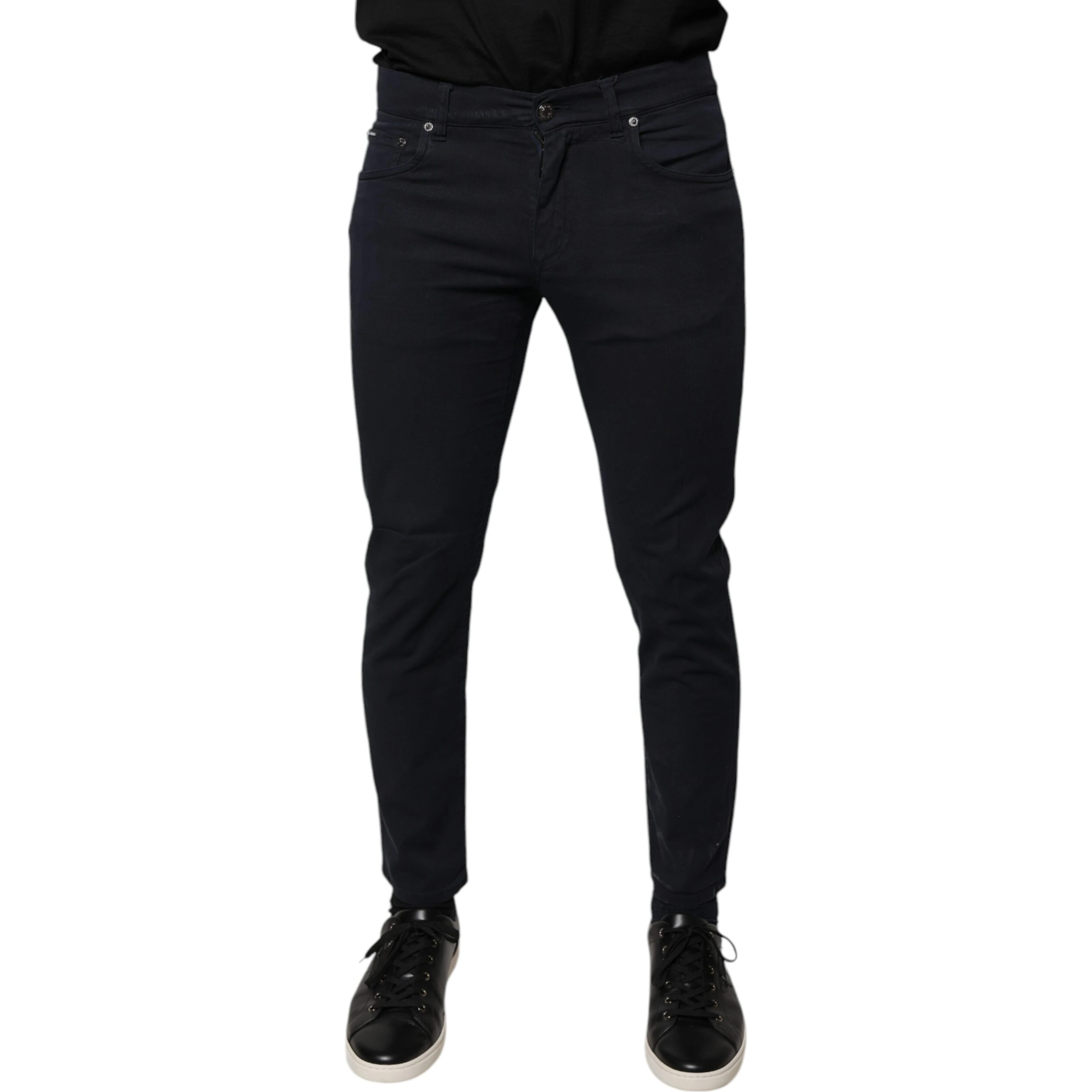 Black Logo Cotton Stretch Skinny Denim Jeans