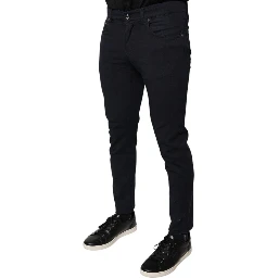 Black Logo Cotton Stretch Skinny Denim Jeans