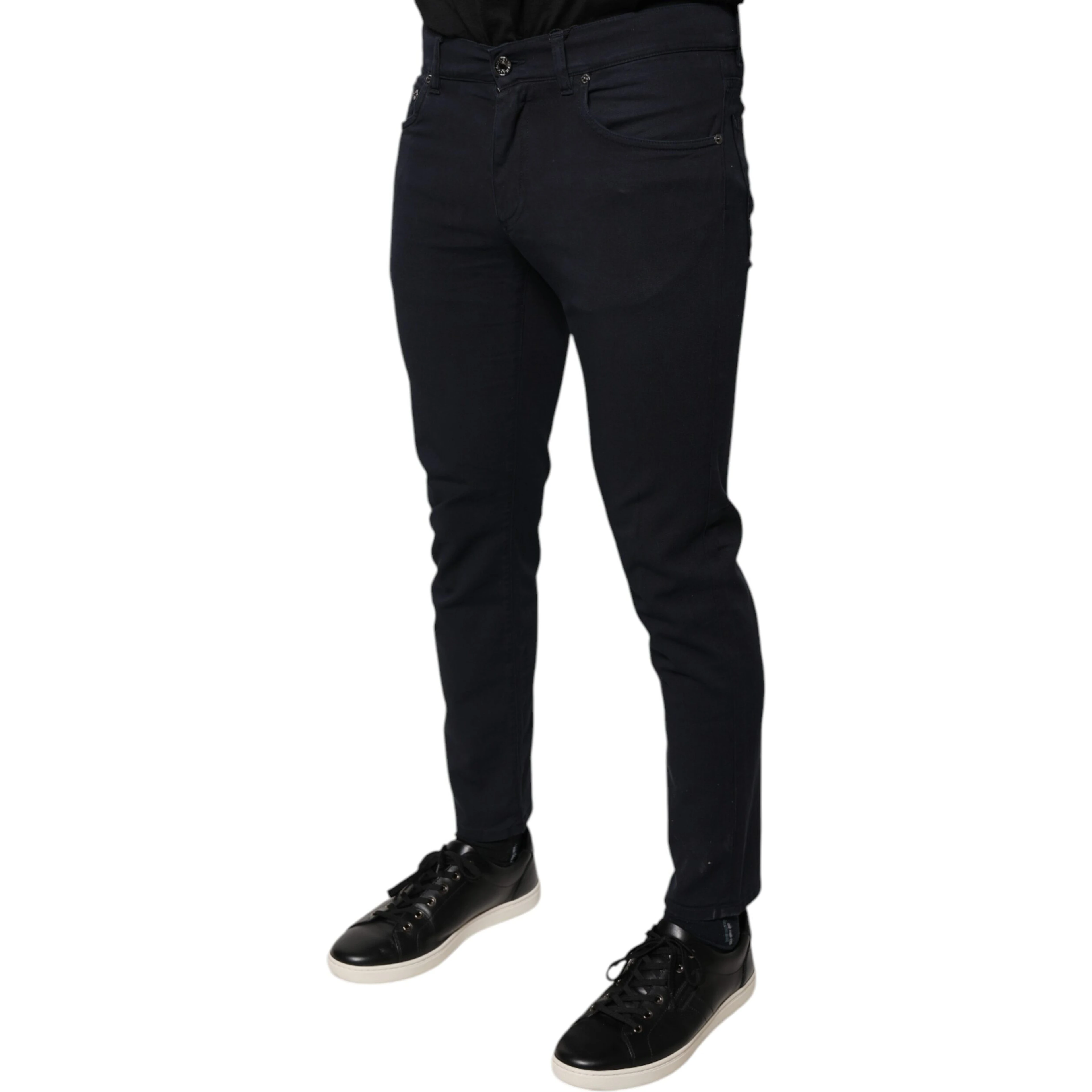 Black Logo Cotton Stretch Skinny Denim Jeans