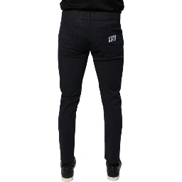 Black Logo Cotton Stretch Skinny Denim Jeans