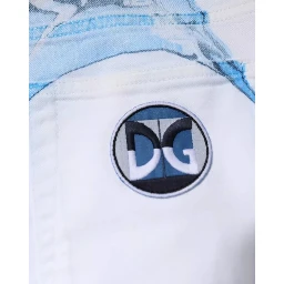 White Blue Cotton Stretch Skinny Denim Jeans