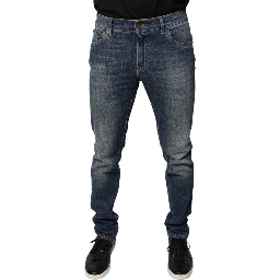 Blue DG Crown Logo Cotton Skinny Denim Jeans