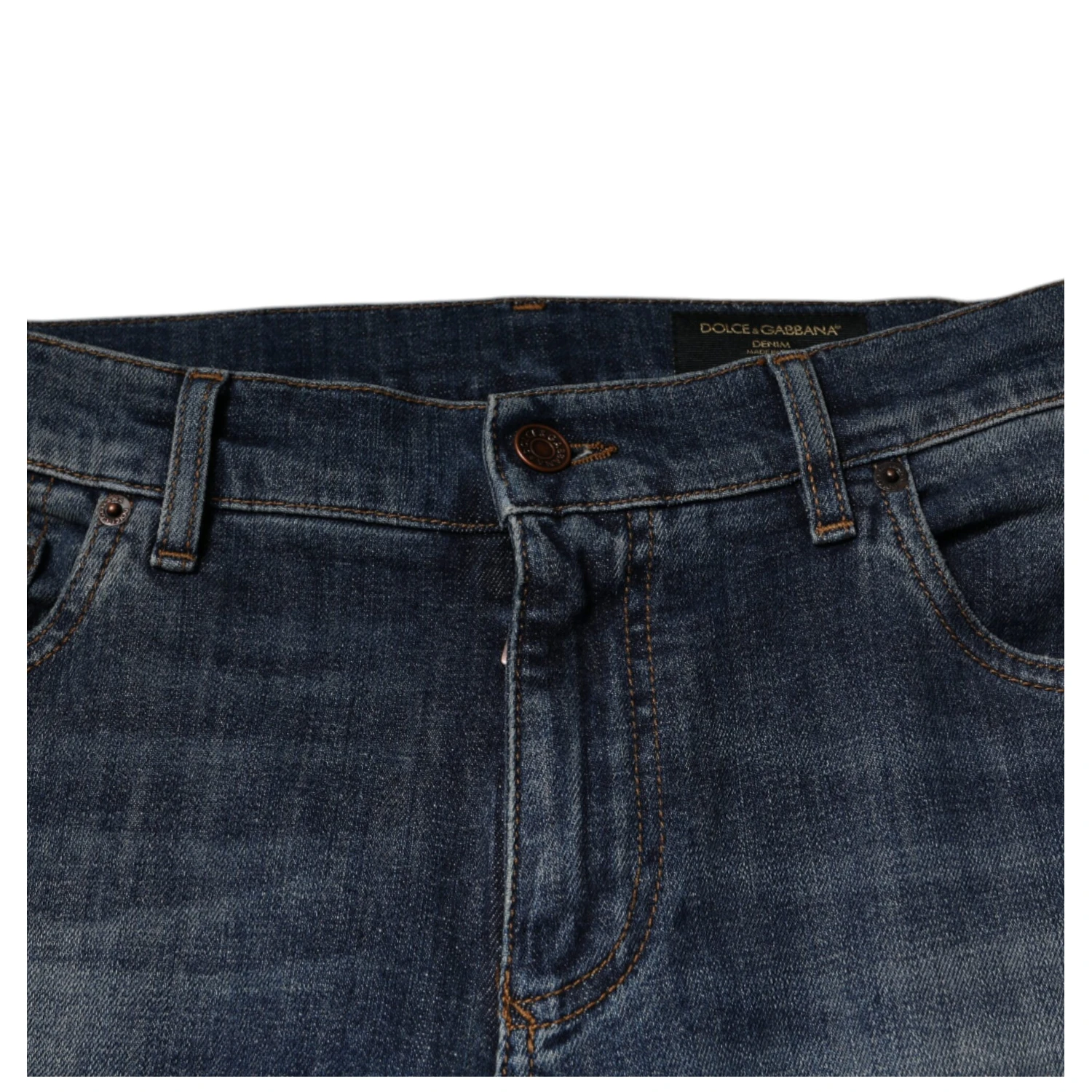 Blue DG Crown Logo Cotton Skinny Denim Jeans