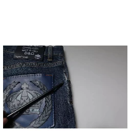 Blue DG Crown Logo Cotton Skinny Denim Jeans