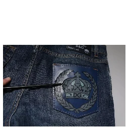 Blue DG Crown Logo Cotton Skinny Denim Jeans