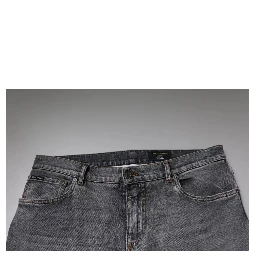 Gray Logo Cotton Stretch Skinny Denim Jeans