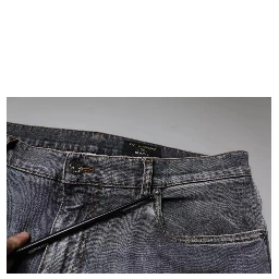 Gray Logo Cotton Stretch Skinny Denim Jeans