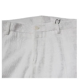 White Cotton Tapered Formal Dress Pants