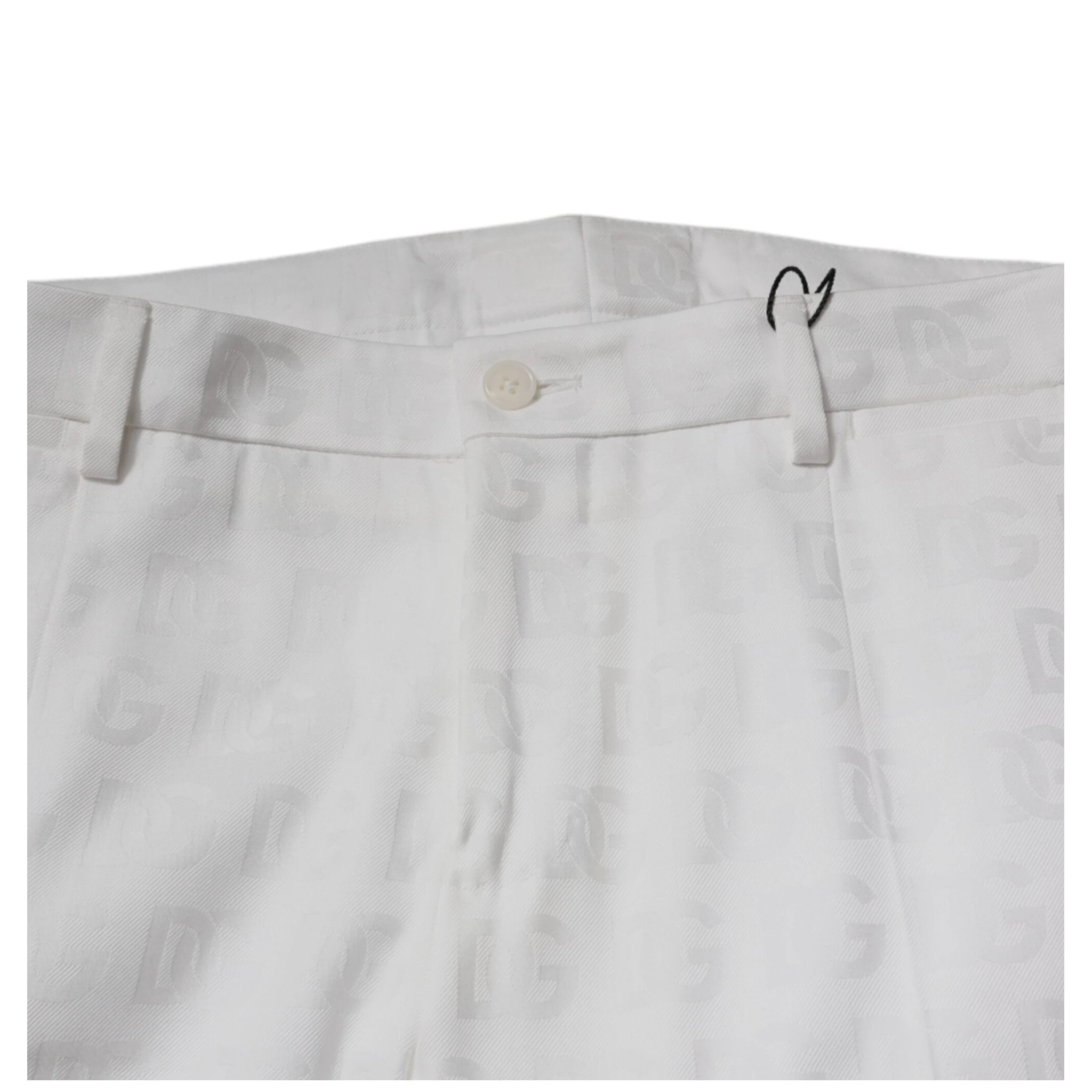 White Cotton Tapered Formal Dress Pants